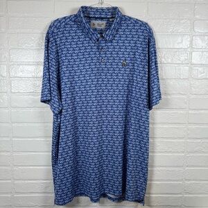 Original Penguin by Munsingwear Polo Men 2XL Blue White Floral Golf Shirt Active